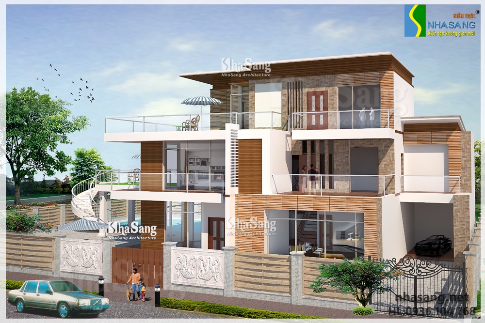 mẫu thiết kế biệt thự hiện đại 3 tầng đẹp